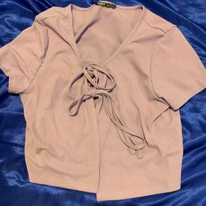 Lavender Front Tie Shirt